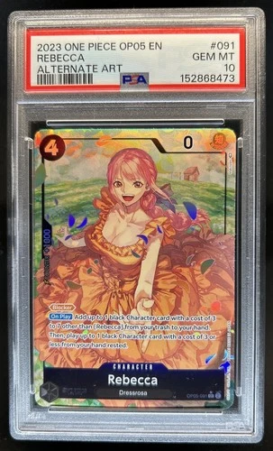2023 One Piece New Era Rebecca Super Rare Alt Art #OP05-091 PSA 10 GEM MINT