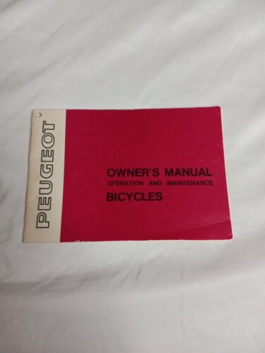 VTG 1980s PEUGEOT Bicycles Owners Manual  Excellent Condition - Picture 1 of 6