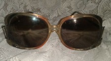    Vintage Heavy Oversize 1960's - 80's Oleg Cassini Drop Arm Design Sunglasses