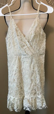 Forever 21 Lace Overlay Party Dress, NEW, Beige, Adjustable Straps, Size S
