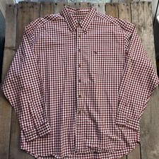 Eddie Bauer Button Up Plaid Shirt Mens Size XXL Red White