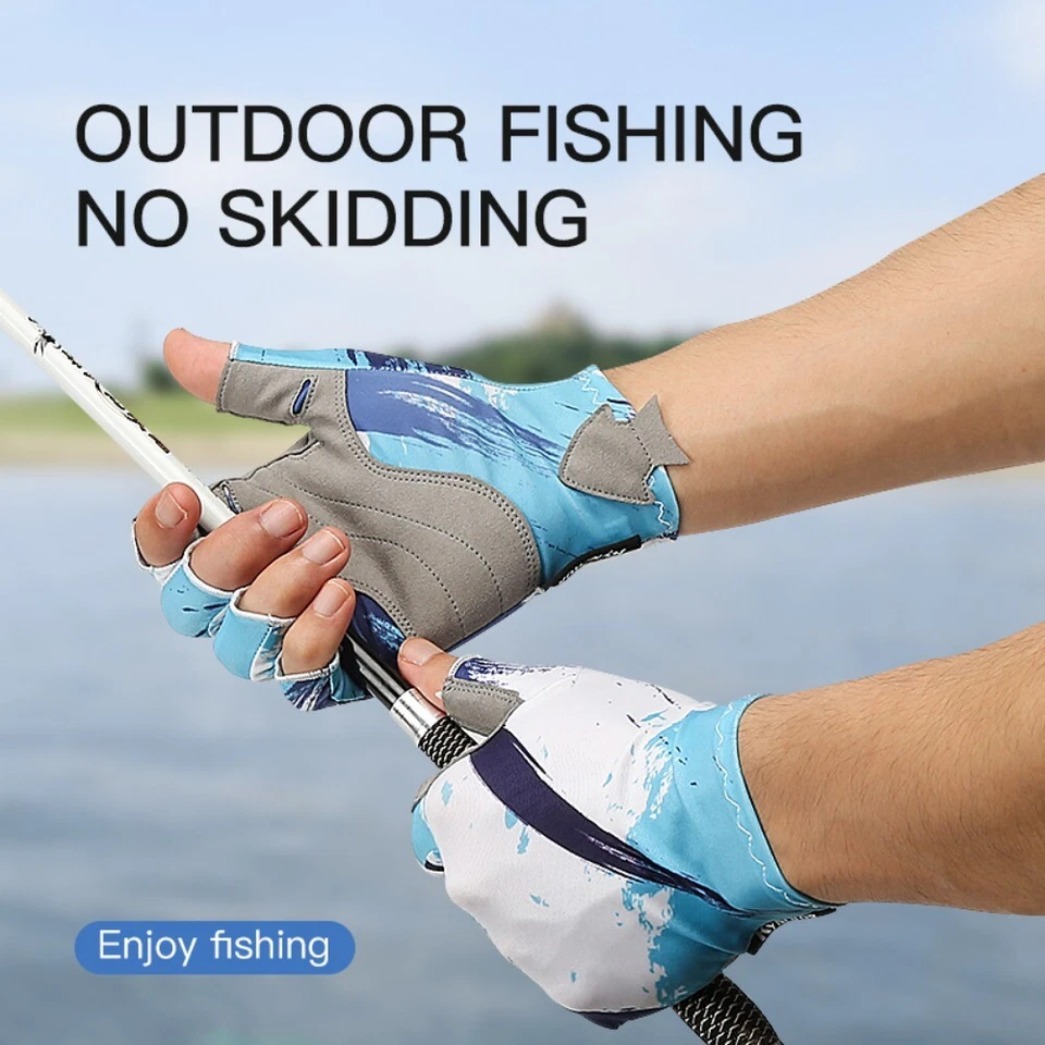 Fishing Gloves UPF50+ UV Protection Breathable Sun Protection Fingerless Gloves - Image 4 of 4