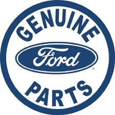 Genuine Ford Parts Round Tin Metal Sign Garage Ad Made In USA