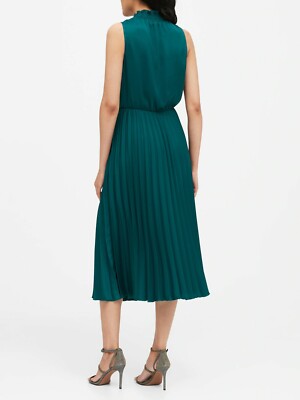 satin pleated midi dress banana republic Satin Pleated Midi Dress