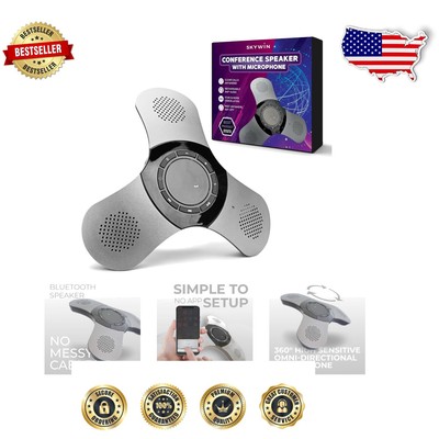 Compact Conference Speaker with Built-in Mic - Perfect for Home Office & Travel
