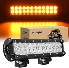 Nilight LED Light Bar 12 Inch 72W Spot Flood Combo Amber Beam Off Road Lights