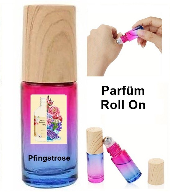Parfüm Roll-On gefüllt mit reinem Parfümöl Pfingstrose Parfüm
