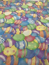 Pastel Easter Egg Fabric Patty Reed Over 3 Y Cotton Quilt Glitter F46