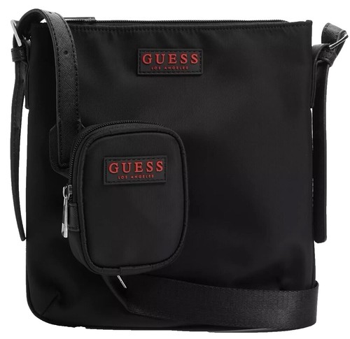 バッグ GUESS Full Leather Drawstring Backpack GUESS Backpack Purse Vegan Leather Drawstring Exterior Zipper