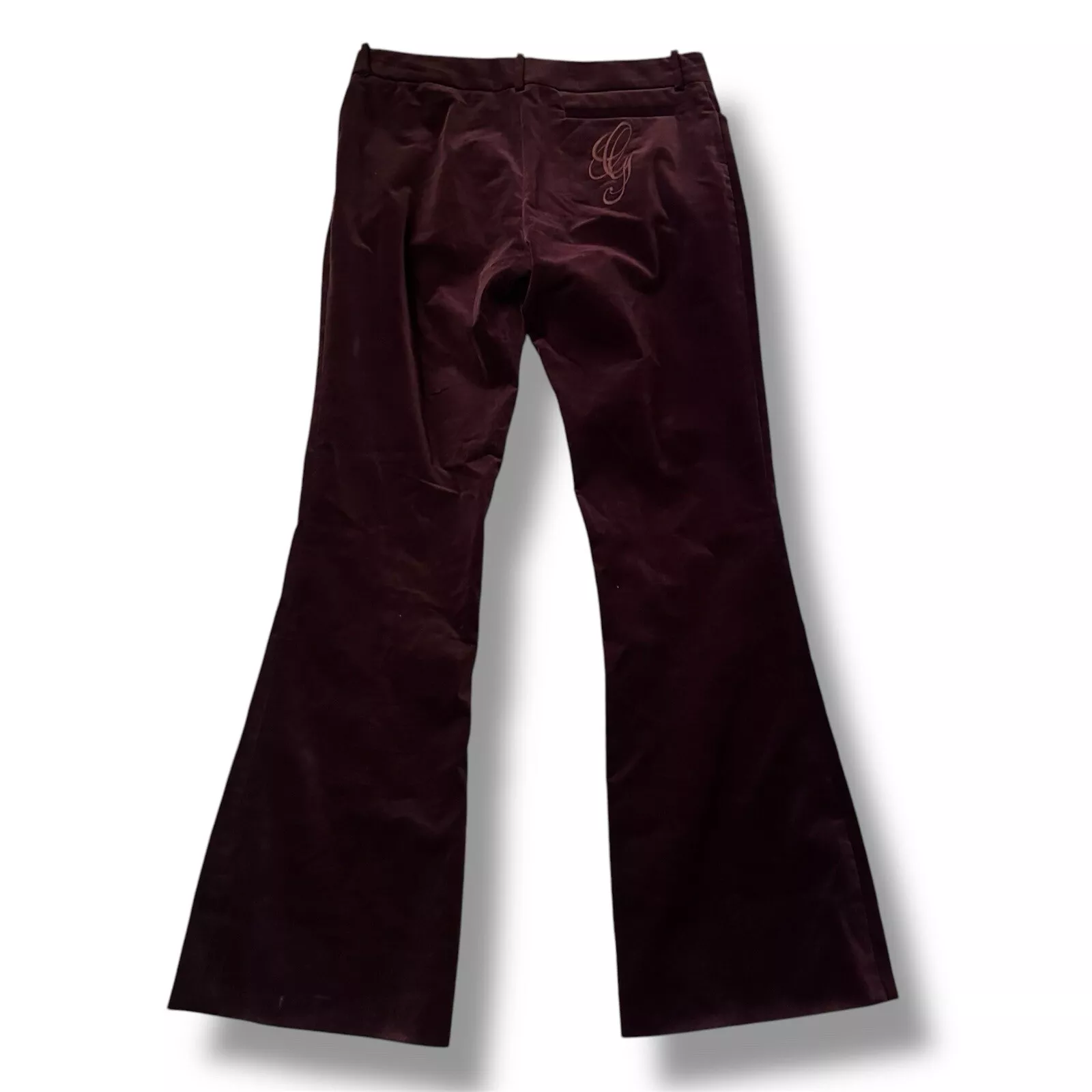 Pantalon évasé velours rouge vintage créateur Gucci IT 44 / US 8 Runway Tom Ford F/W