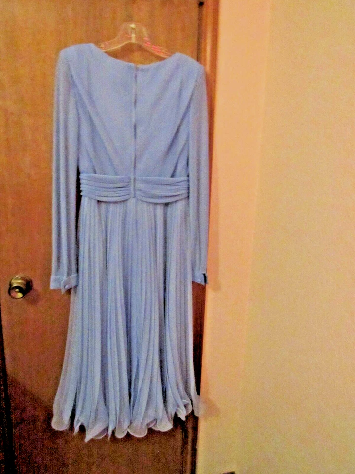 miss ELLiette Prom Party cocktail Ladies Dress chiffon, blue Maxi ruffle HQ - Image 2 of 2