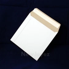 100 White Cardboard CD DVD Mailers 5.25x5.25 Self Seal Adhesive Flap Stay Flat