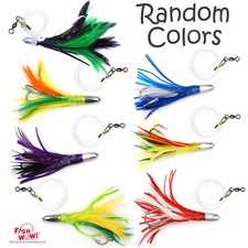 20pcs 4.5" Bullet Super Hex Jet Head Rig Trolling Feather lure Random Colors NEW