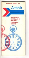 AMTRAK - SYSTEM PUBLIC TIMETABLE - 6/11/1972