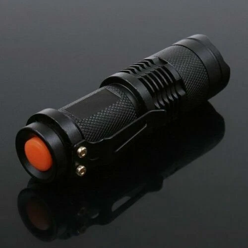 9 PIEZAS Linterna LED AZUL Cree Q5 Súper Brillante con Lente Zoom y Clip para Cinturón - Imagen 3 de 6
