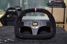Universal Omp 330mm 13 Carbon Fiber Spoke Suede Leather Sport Steering Wheel