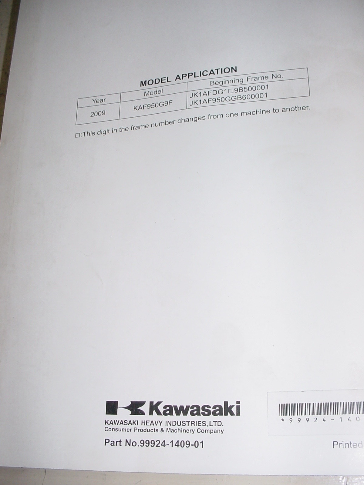 Motorcycle Manuals & Literature Other Motorcycle Manuals KAWASAKI MULE 4010  TRANS4X4 DIESEL SERVICE MANUAL 2009 ...