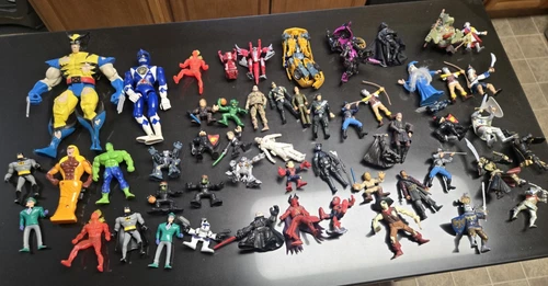 Action Figure Lot Super Hero Military Transformers Star Wars Knights ect VINTAGE