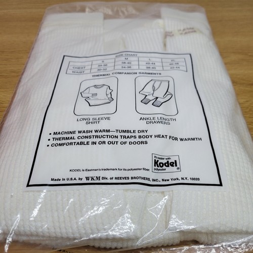 NEW Vintage Thermal Underwear Ankle Length Drawers Mens Size XL Made in USA  - Picture 3 of 9