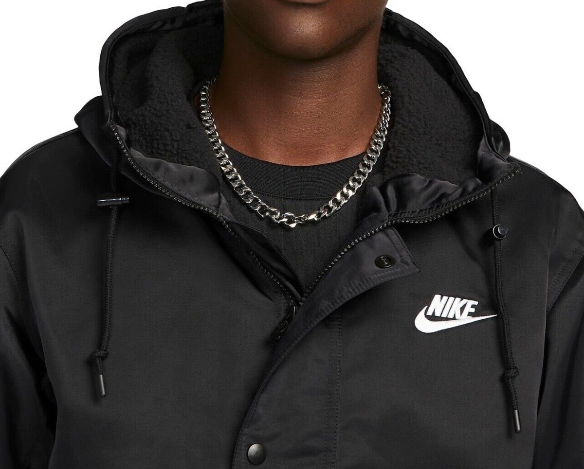 Nike Parka Black Long Jacket Hooded Insulated Winter Coat