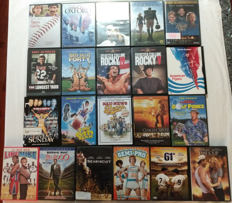 21 DVD Sports Talent for the Game Miracle at Oxford Ali Rocky Bagger Vance Blind