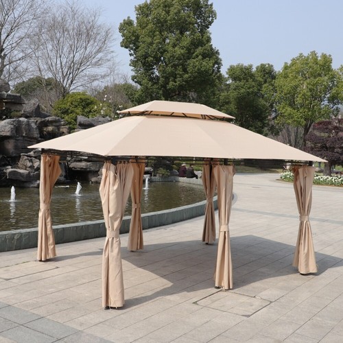 Outdoor Patio Gazebo Canopy Tent with Ventilated Double Roof and Mosquito Net - Picture 4 of 14