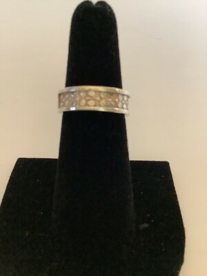 Silver inlay design ring size 5.5