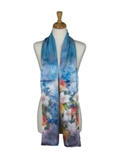 AamiraA Mesmerising Floweret Soft Mulberry Satin Silk Stole Women Long Scarf