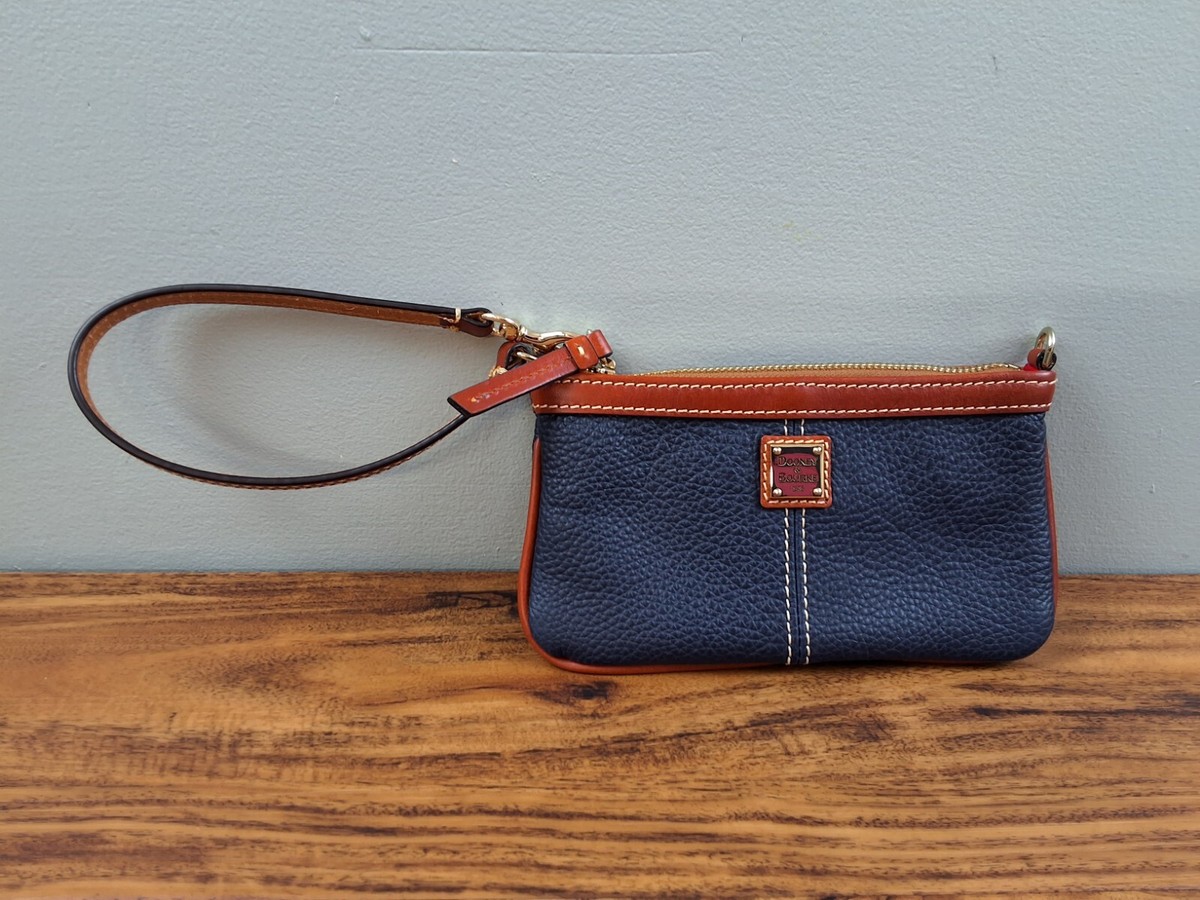 Dooney & Bourke Women's Pebble Grain Large Slim Wristlet Bag in Bone