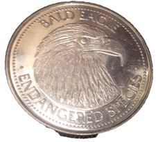 world endangered species - bald eagle coin