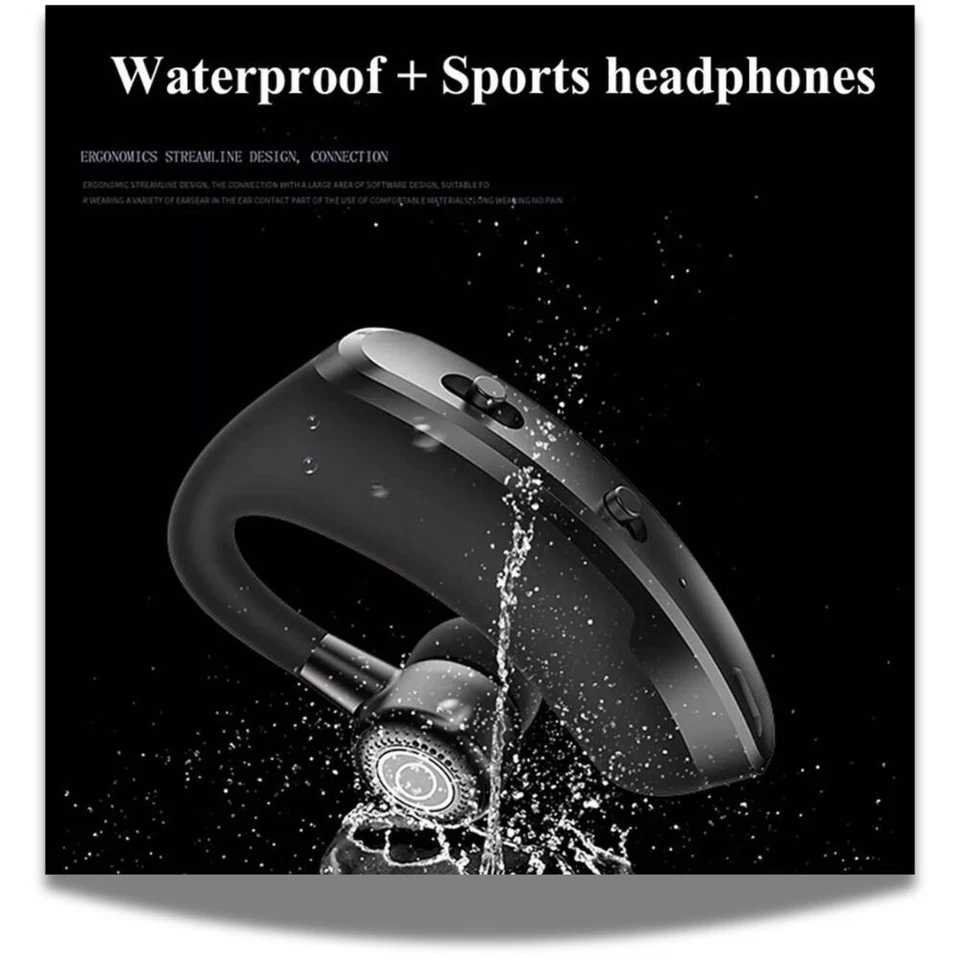 Bluetooth 5.2 Wireless Earpiece Headset Driving Trucker Earbuds Noise Cancelling - Image 4 of 4