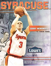 Gerry McNamara Lowe's Syracuse University SU Basketball Sienna Guard Player Card