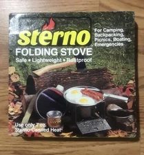 Vintage STERNO Portable Mini Folding Stove Camping / Hiking /Picnic USA Made NIB