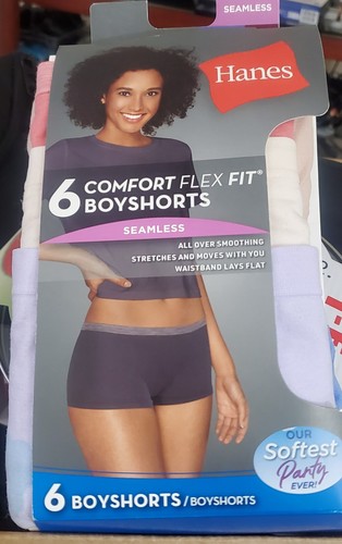 Hanes Women's Boyshorts Panty Size SMALL/5 Comfort Flex Fit Seamless (Pack of 6) - Picture 4 of 8