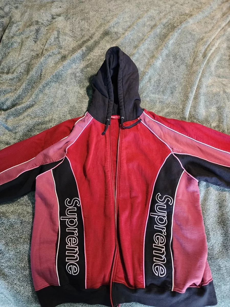 Supreme Track Paneled Zip Up Hoodie Size XL Cardinal Maroon FW21