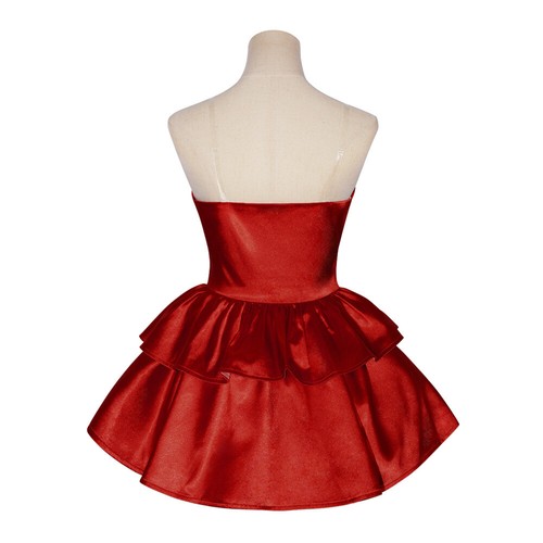 Disfraz de Cosplay Azul Perfecto Mima Rojo Sin Tirantes Tubo Vestido con Diadema - Imagen 7 de 22