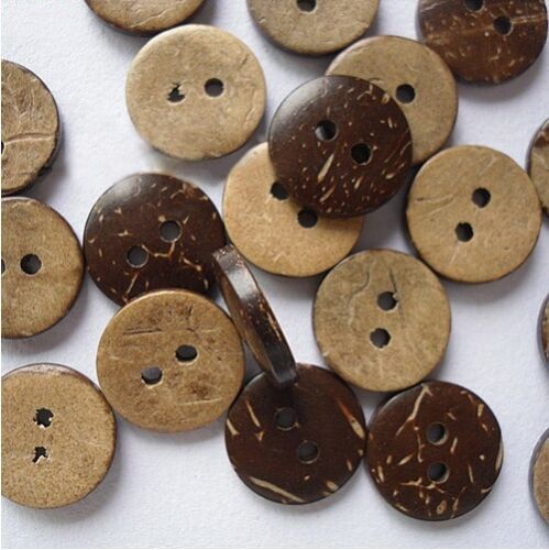 50/100 Coconut Shell 2 Holes Sewing Buttons Scrapbooking 15mm Knopf Bouton
