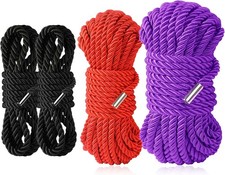 Silk Soft Rope Durable, 2x8ft Black 16ft red 32ft Purple, Black, Red, Purple