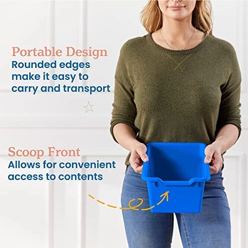 ECR4KIDS CUCHARA CUBO DE ALMACENAMIENTO FRONTAL MULTIUSOS 20 PIEZAS ELR-0482-20-BL - AZUL Foto 4 de 4