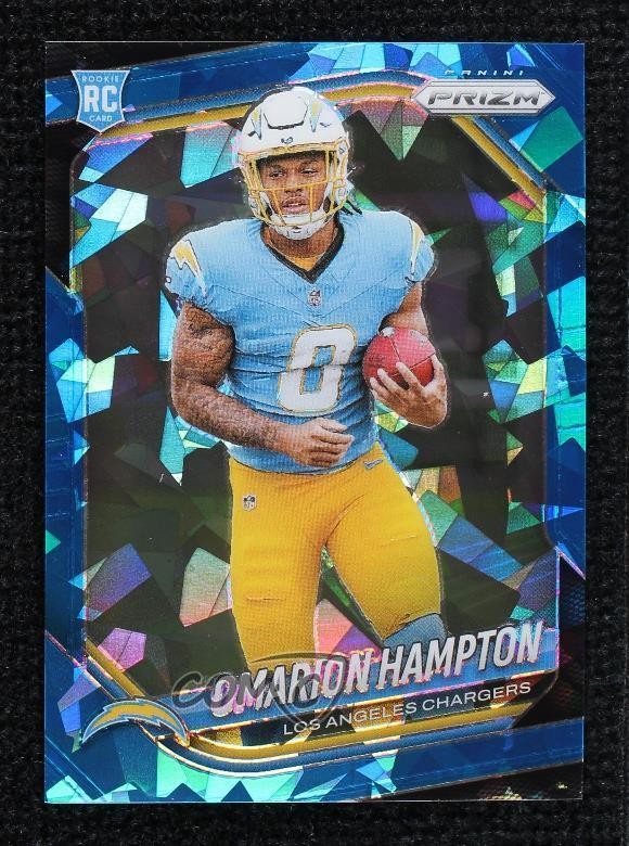 2025 Panini Prizm Rookies Blue Ice Prizm 9/99 Omarion Hampton #355 Rookie RC