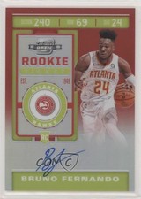 2019 Contenders Optic Rookie Ticket Variation Red Prizm Bruno Fernando Auto s3g