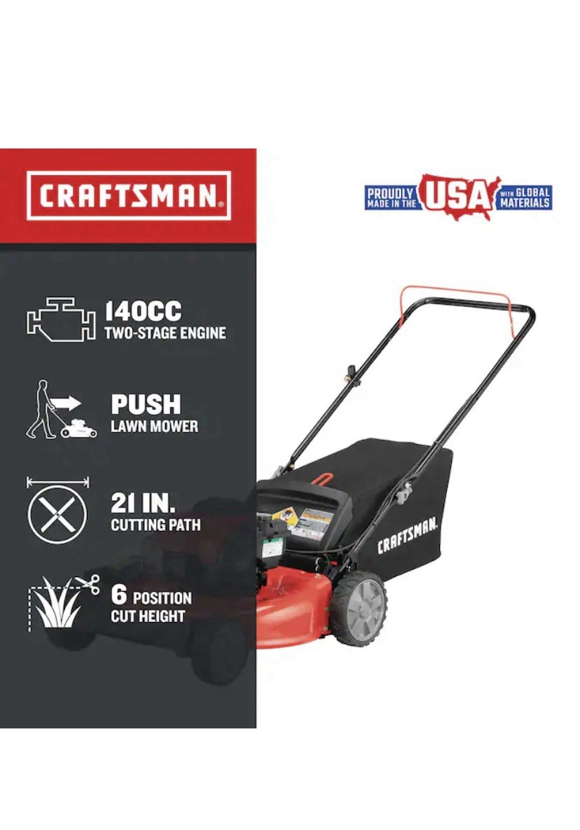 CRAFTSMAN M110 21-in Gas Push lawn mower with 140-cc Briggs and