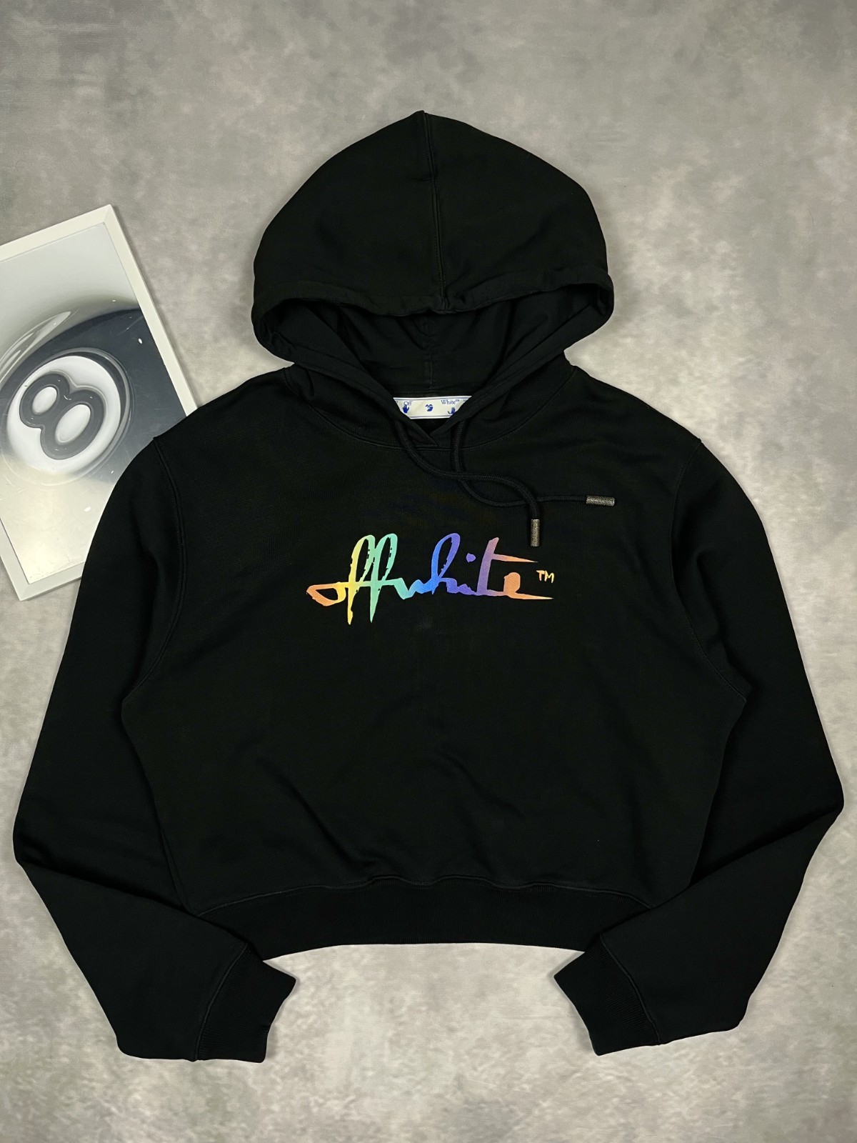 Off-White Rainbow Gradient Script Logo Cropped Ho… - image 2