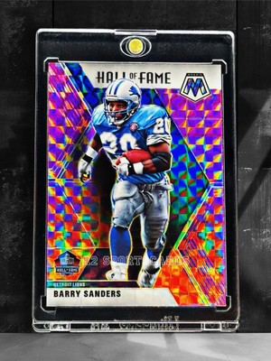 BARRY SANDERS PINK SILVER REFRACTOR PRIZM MOSAIC Holo - LIONS