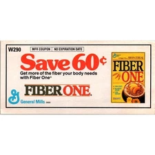Save 60c Get More Of The Fiber Your Body Needs Fiber One 1980s Coupon SAI1-H4