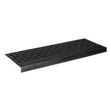 Rubber Stair Treads Waterproof Low Profile Non Slip Indoor/Outdoor Black 5 Set
