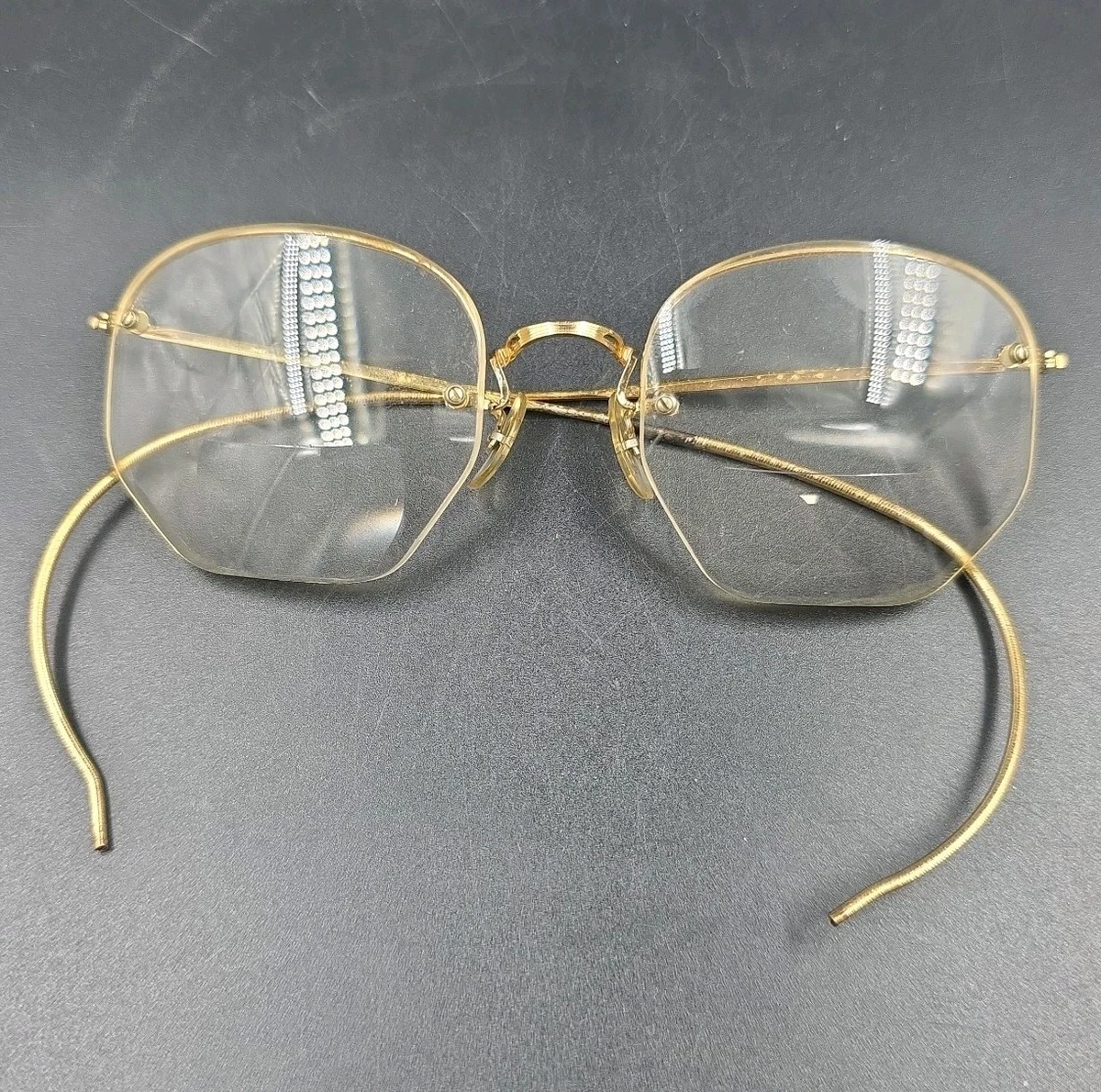MCM 2114 717 Eyeglasses Frames 55-18-140 Gold Hexagon w/ Case Unisex Vtg Frames MARIUS MOREL 1316M OR 017 14K Gold Filled Halfrim Rare  main image 2