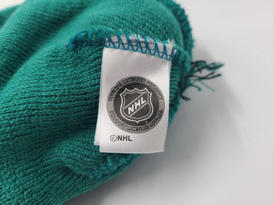 San Jose Sharks Zephyr Graf-X Pom Beanie Winter Knit Hat Stocking Cap NHL Teal - Image 3 of 4