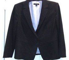 Women's Ann Taylor Black Business Jacket - Lined inside polka dots  Size: 8