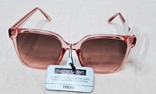 Foster Grant Pink Translucent Sunglasses Square Frame Gradient Lens UV